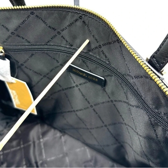 Michael Kors Large Charlotte Tote Bag & Large Double Zip Wallet Black (NWT) - Picture 10 of 14